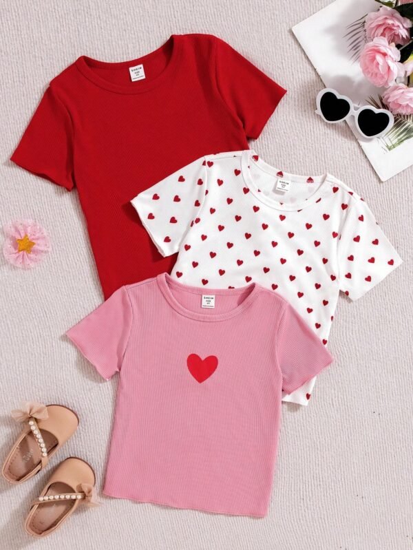 Camisetas Veraniegas Y Casuales Con Cuello Redondo Para Niñas