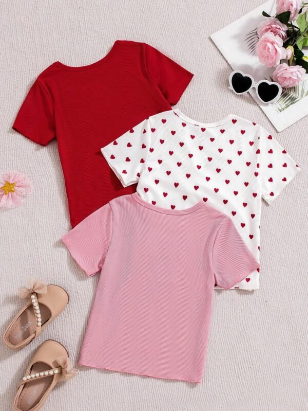 Camisetas Veraniegas Y Casuales Con Cuello Redondo Para Niñas - Imagen 3