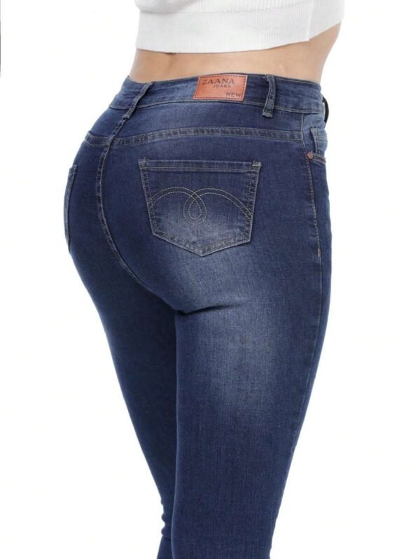 Jeans Ajustados Mezclilla de Talle Alto para Mujer - Imagen 2