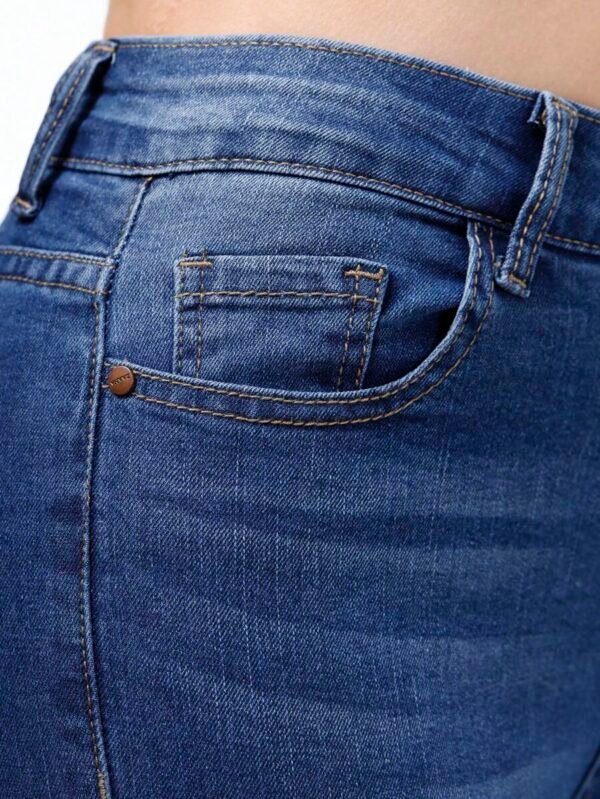 Jeans Ajustados Mezclilla de Talle Alto para Mujer - Imagen 3