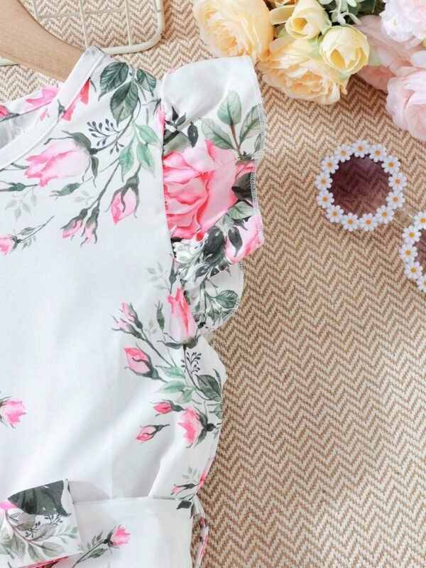 Vestido de verano casual y elegante con estampado de peonías - Imagen 3