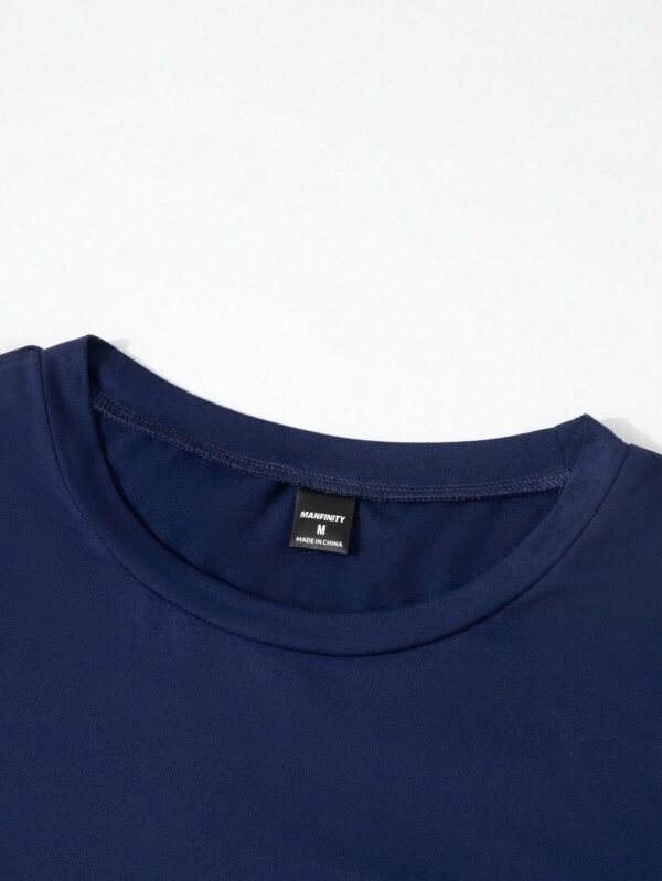 Playera de manga corta de cuello redondo con diseño de bolsillo - Imagen 2