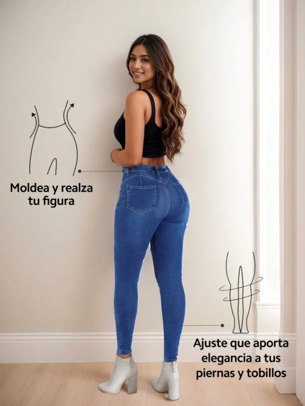 Pantalón de Mezclilla para Mujer, Basicos Ajustados, Jeans Azules para Dama - Imagen 2