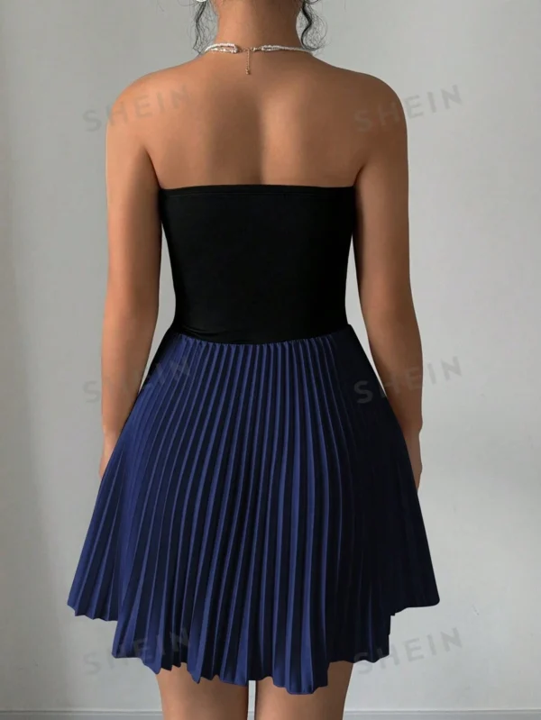 Vestido de verano elegante para mujer con contraste de color - Imagen 2