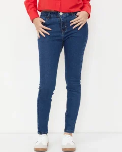 Jeans Skinny Tiro Regular Azul Oscuro