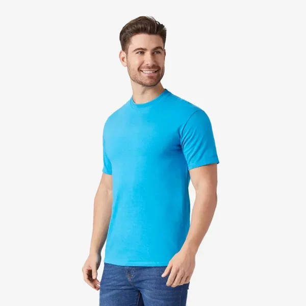 Playera Azul Turquesa hombre cuello redondo manga corta - Imagen 2