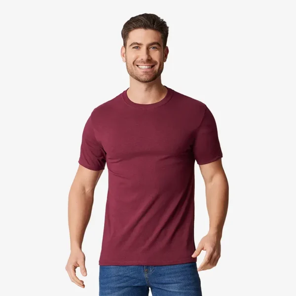 Playera vino hombre cuello redondo manga corta