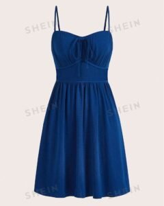 Vestido de tirantes con cordón delantero