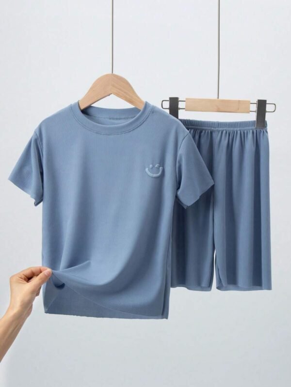 Conjunto De Camiseta De Manga Corta Y Pantalones Cortos De Seda Helada