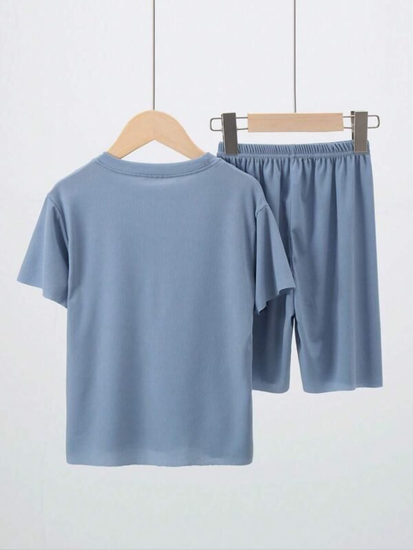 Conjunto De Camiseta De Manga Corta Y Pantalones Cortos De Seda Helada - Imagen 2