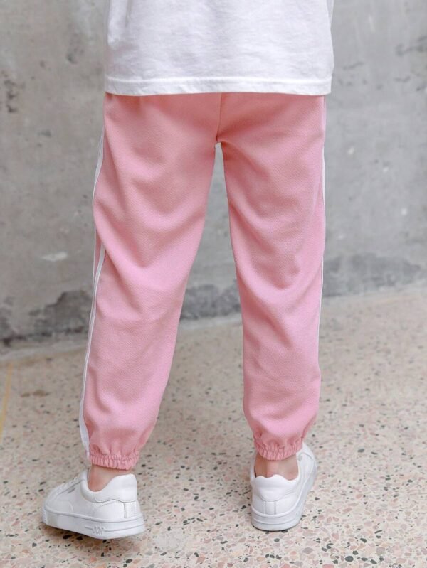 Chica preadolescente Pantalones con cinta lateral en contraste - Imagen 2