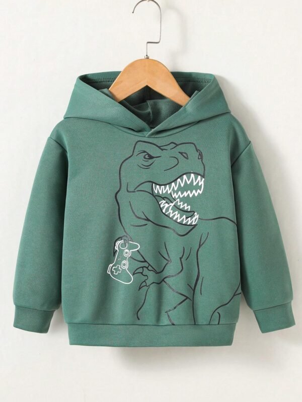 Sudadera de capucha con estampado de dinosaurio para niño