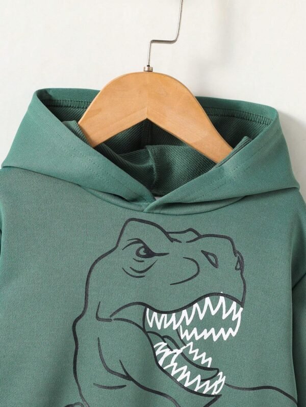 Sudadera de capucha con estampado de dinosaurio para niño - Imagen 2