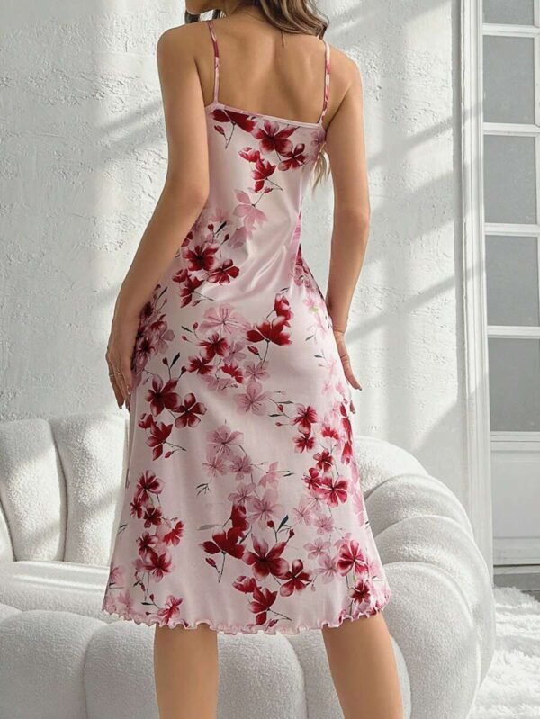 Vestido pijama con tirantes finos estampado floral - Imagen 2