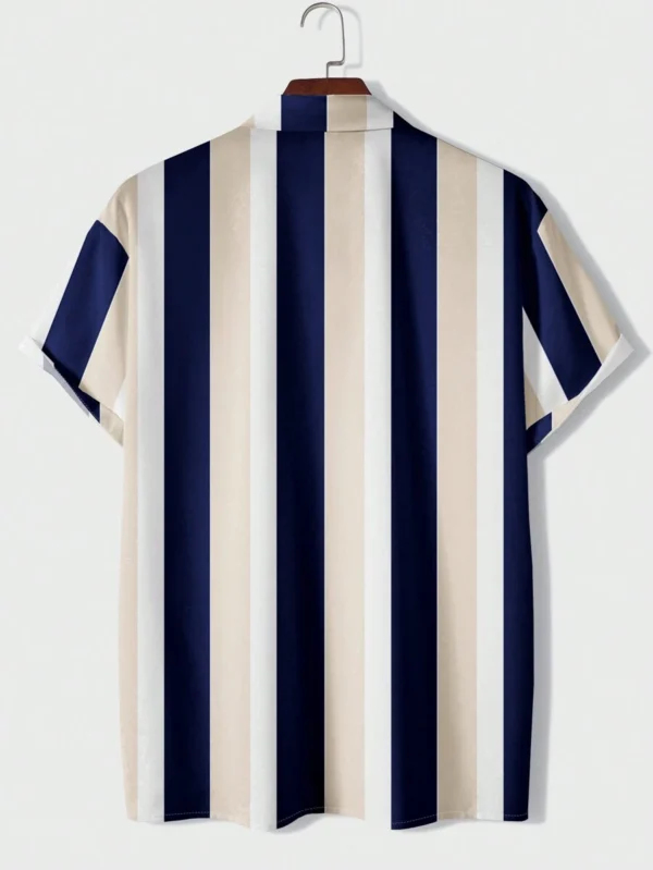 Hombres Camisa con estampado de rayas - Imagen 2