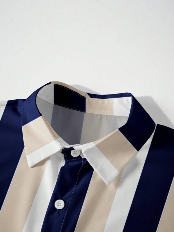 Hombres Camisa con estampado de rayas - Imagen 3