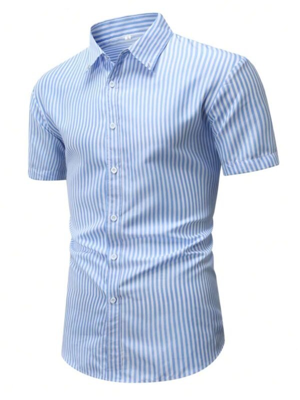 Camisa escolar de moda informal con rayas de manga corta
