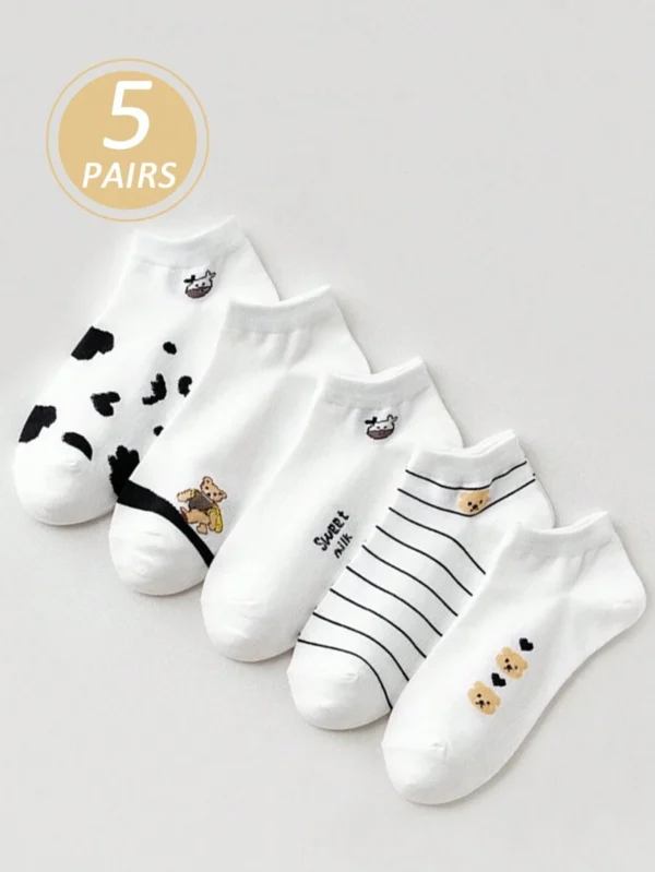 5 pares de calcetines tobilleros suaves, cómodos y absorbentes de la humedad