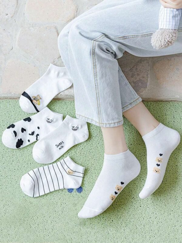 5 pares de calcetines tobilleros suaves, cómodos y absorbentes de la humedad - Imagen 2