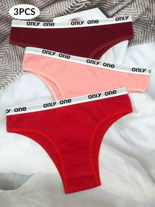 3 piezas Pantis deportivos de tiro medio sexy con espalda en T