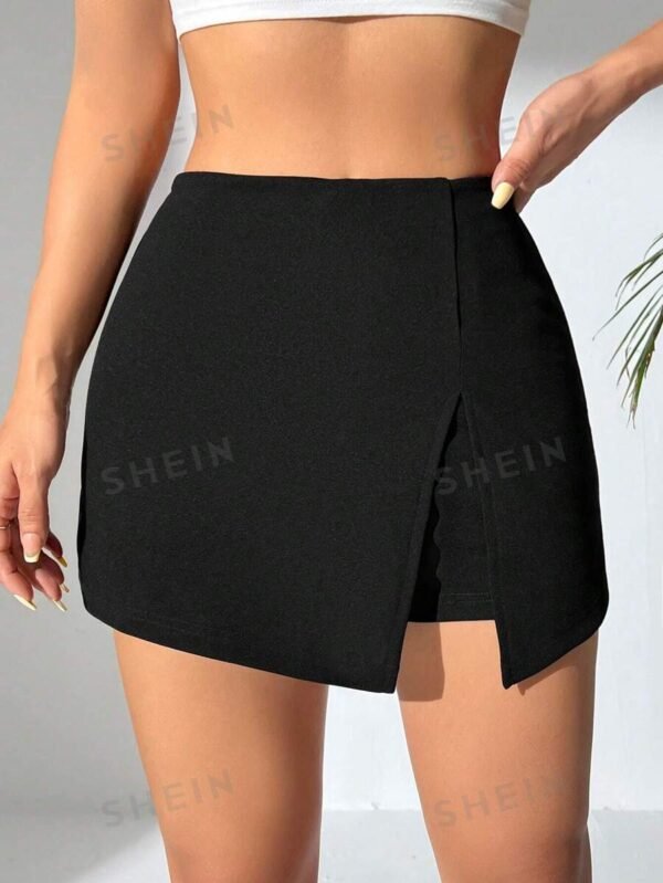 Cintura Mini Falda Pantalón Con Raja Frontal - Imagen 3