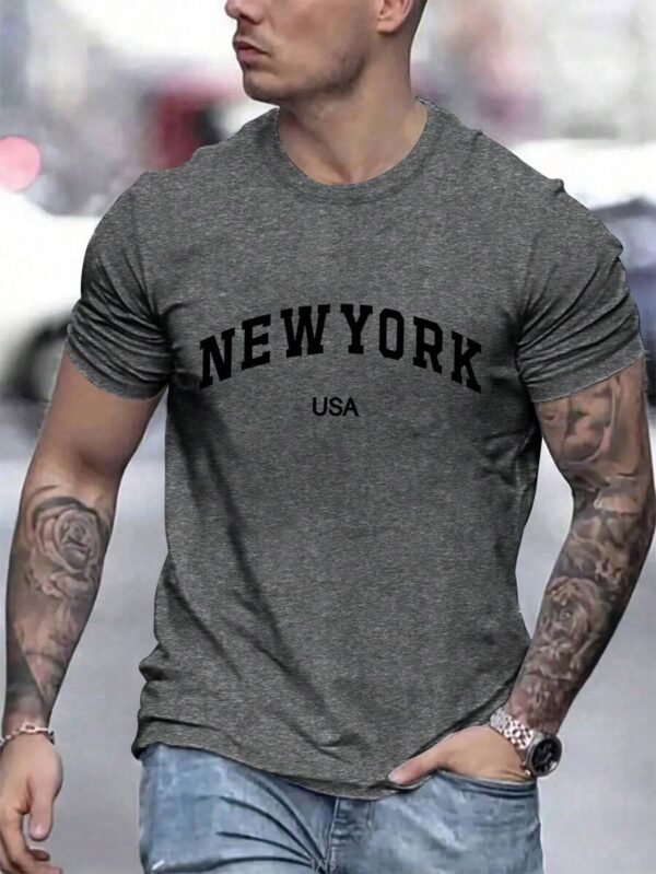 Camiseta De Hombre Con Impresión De Letras
