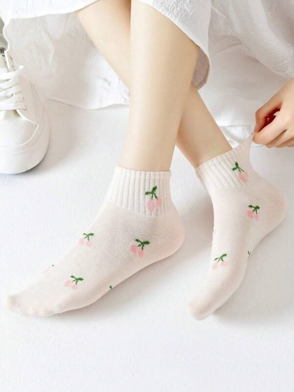 5 pares de calcetines cortos para mujer, calcetines con diseño de barco - Imagen 2
