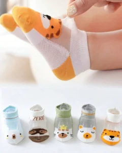 5 Pares Calcetines Infantiles De Dibujos Animados Transpirables Suaves Y Cómodos