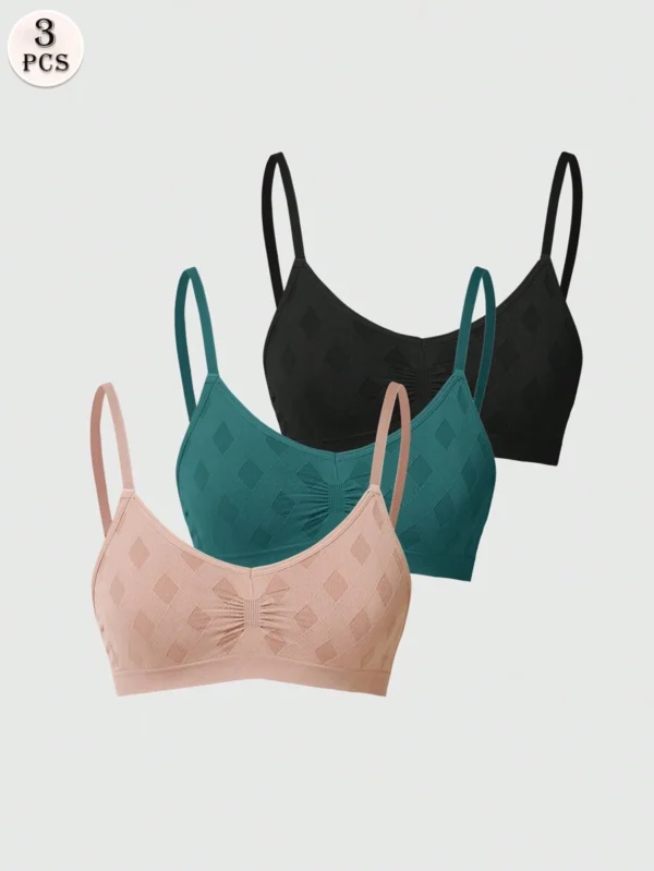 Set de 3 piezas/paquete de Sujetador sin costuras, sin forro y inalámbrico