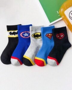 5 pares de calcetines de media caña con diseño de Spider-Man