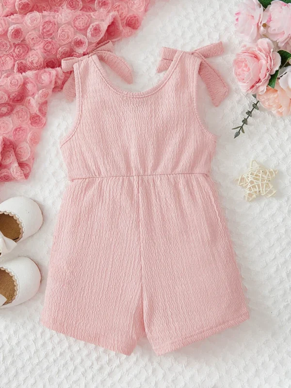 Mono Con Lazo De Hombro De Niña Bebé Con Cuello Superpuesto - Imagen 2