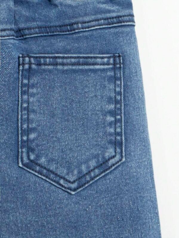 Jeans holgados con bolsillos planos de carga y cintura elástica para niño - Imagen 3