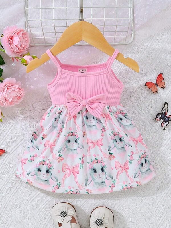 Vestido De Cami Con Estampado Floral Y Lazo Delantero