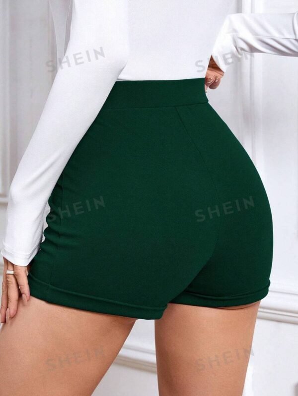 Shorts de talle alto con botón falso - Imagen 3