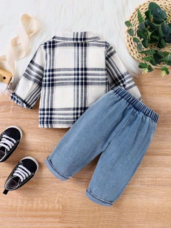 Camisa a cuadros y vaqueros para niño, para Navidad - Imagen 2