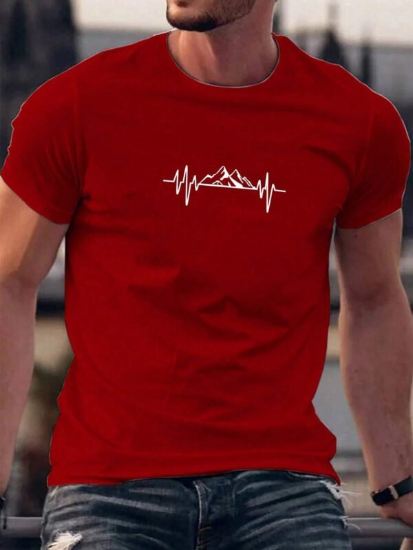 Camiseta Impresa Con Forma De Montaña