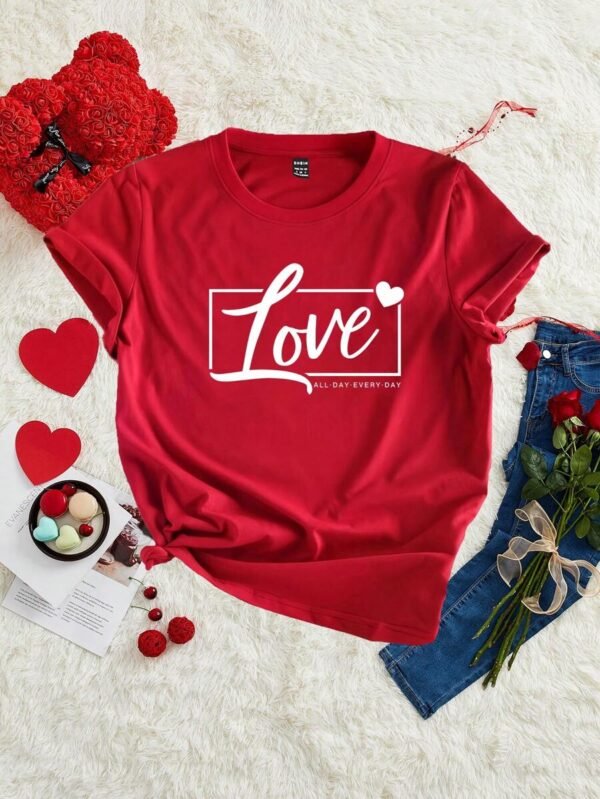 Camiseta casual y simple para mujer con estampado