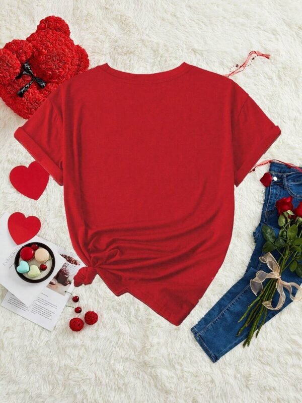 Camiseta casual y simple para mujer con estampado - Imagen 2