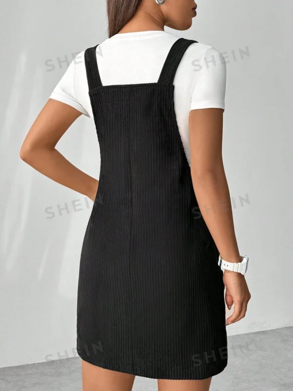 Vestido De Peto De Pana Para Mujer - Imagen 2