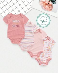 Bodies con mangas cortas y diseños lindos de dibujos animados para niñas bebés