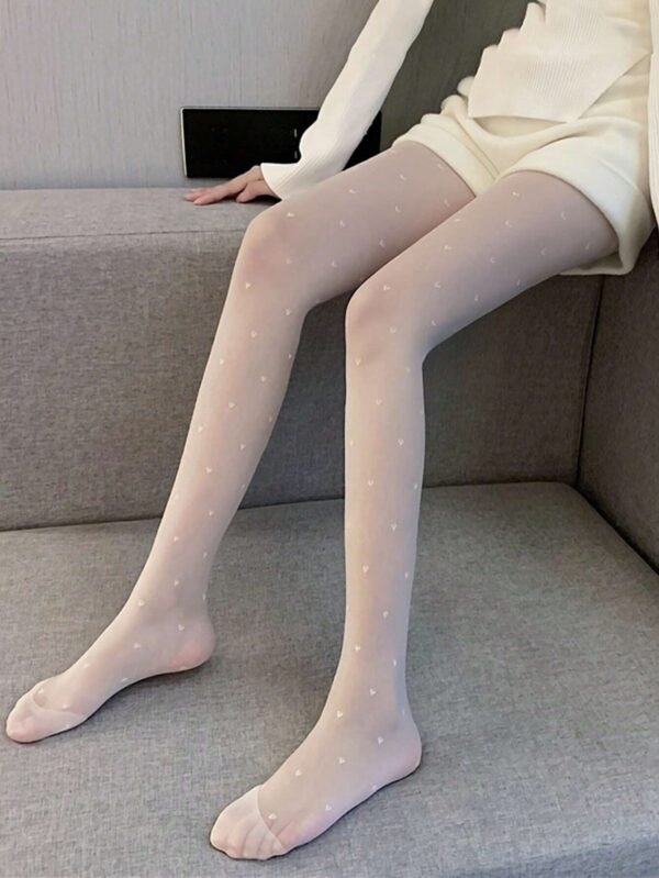 1 pieza Medias sexys de malla con forma de corazón delgadas - Imagen 2