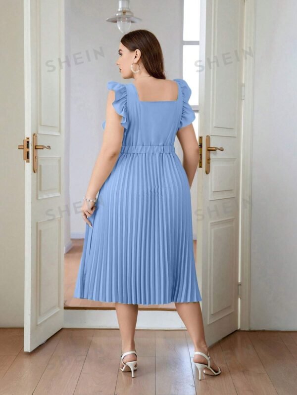 Vestido elegante con volantes de talla grande para mujer - Imagen 3
