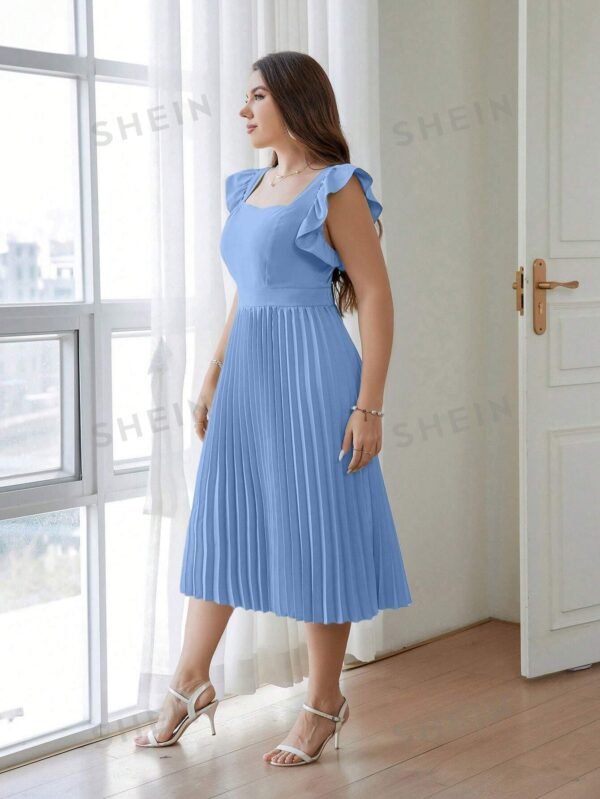 Vestido elegante con volantes de talla grande para mujer - Imagen 2