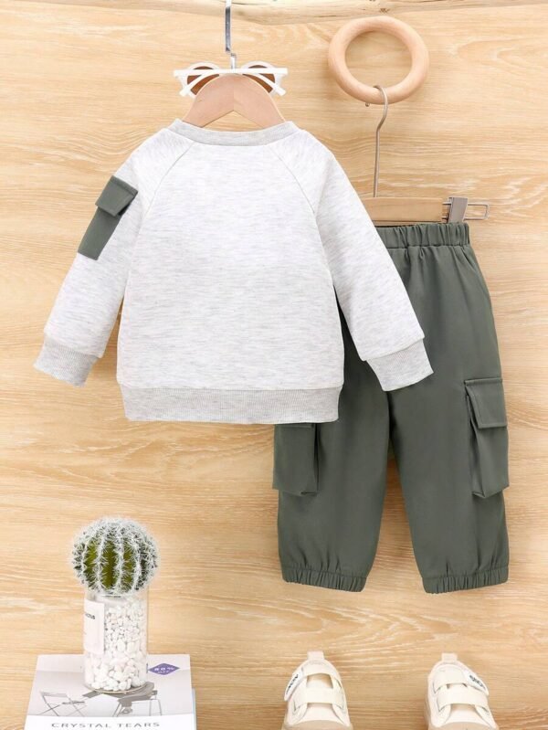 Conjunto de sudadera manga larga y pantalón para niño bebé - Imagen 3