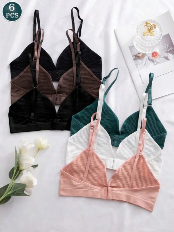 Sosten multicolor para mujeres con broches, sin forro ni copas - Imagen 2