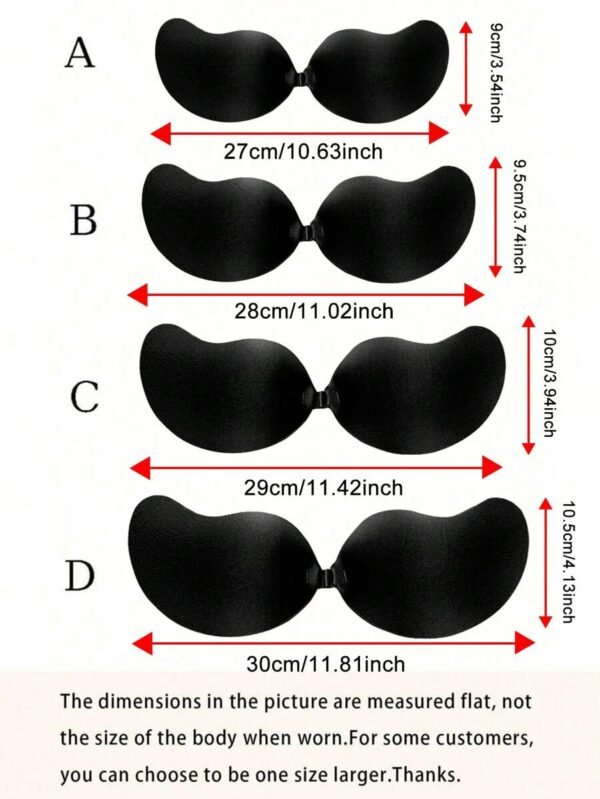 Sujetador invisible de silicona con push up, cubrepezones - Imagen 3