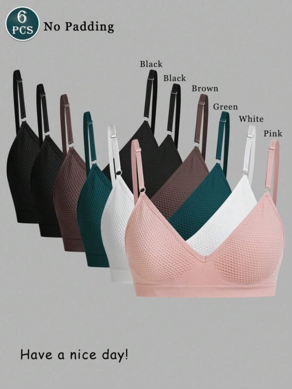 Sosten multicolor para mujeres con broches, sin forro ni copas
