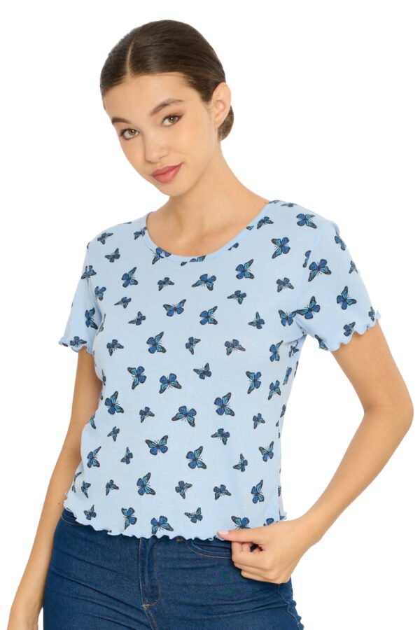 PLAYERA ESTAMPADO DE MARIPOSAS