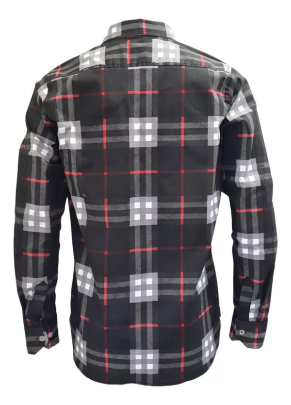 Camisa Cuadro Casual Slim Fit, Manga Larga - Imagen 2