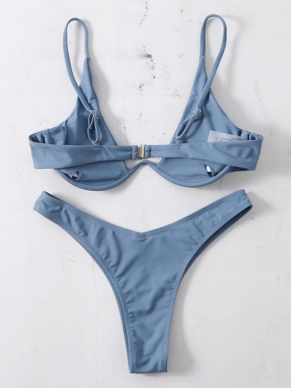 Bikini De Corte Alto Con Aros Lisos - Imagen 2